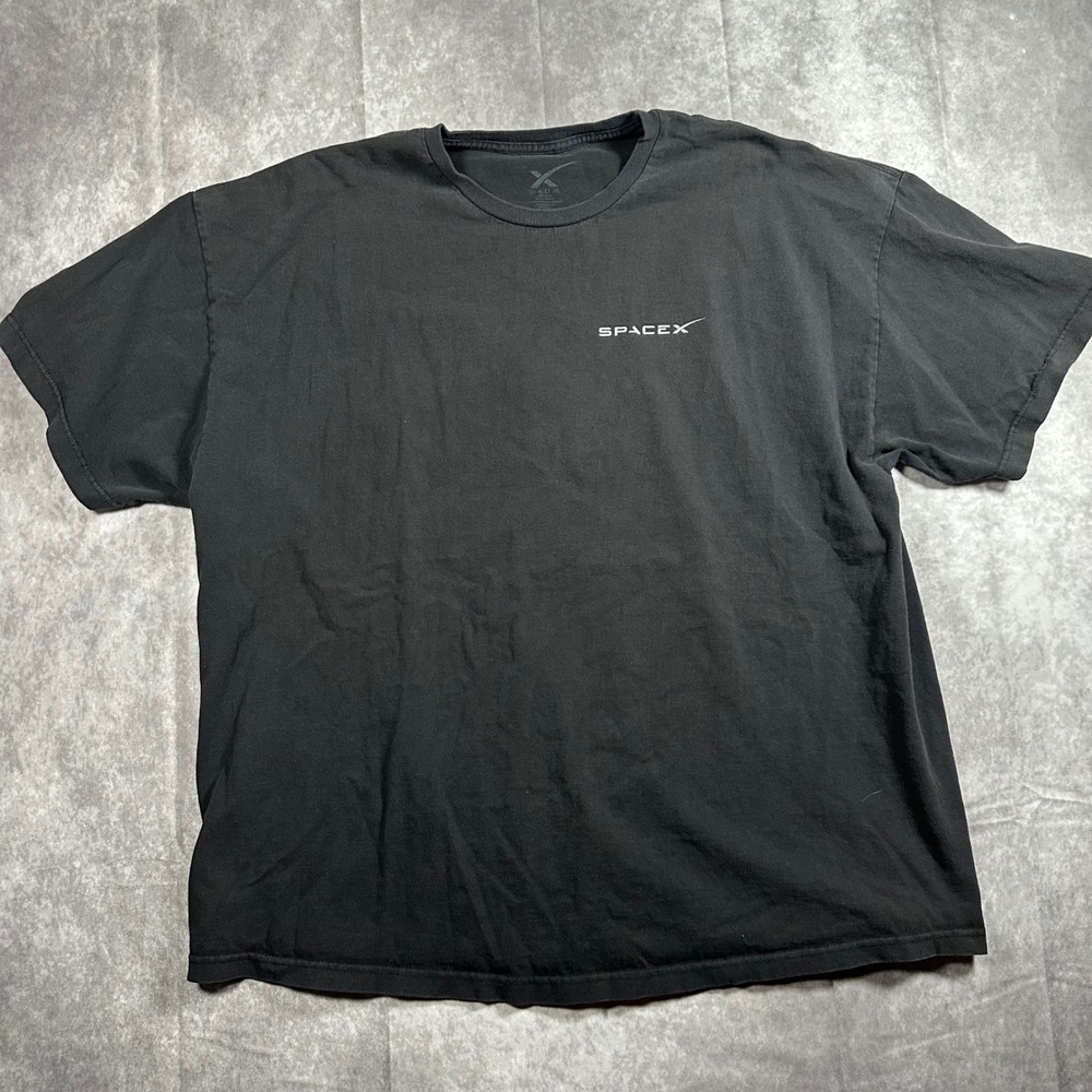SpaceX NASA Crew Demo-2 Graphic T-Shirt Mens 3XL Black Cotton Space Rocket Tee
